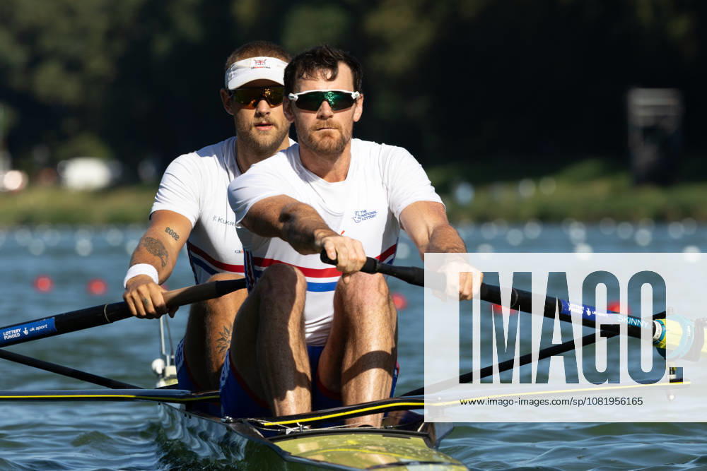 24th August 2026; Bosbaan, Amsterdam, Holland, Netherlands; 2026 World Rowing Championships, Day One; Heat Race; Great Britain Mens Pair (M2-) with Matt Aldridge and Fergus Woolnough AnthonyxBenoit