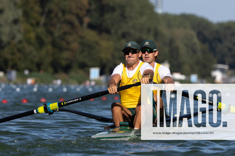 24th August 2026; Bosbaan, Amsterdam, Holland, Netherlands; 2026 World Rowing Championships, Day One; Heat Race; Australia Mens Pair (M2-) with Angus Dawson and Alex Hill AnthonyxBenoit