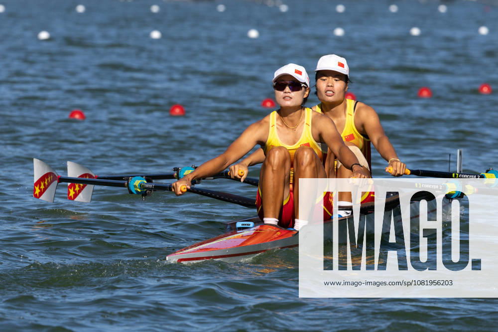 24th August 2026; Bosbaan, Amsterdam, Holland, Netherlands; 2026 World Rowing Championships, Day One; Heat Race; China Womens Double Sculls (W2x) with Xinyu Zhang and Shuangmei Shen AnthonyxBenoit