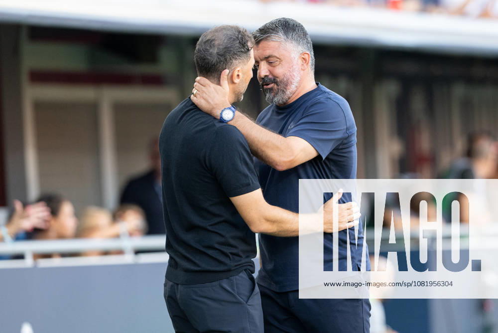 Foto IPP Damiano Fiorentini Bologna 24 08 2026 Calcio Campionato serie A 2026-2027 partita: Bologna-Lazio nella foto: mister Domenico Tedesco e Rino Gattuso Italy Photo Press World Copyright italy ITALY