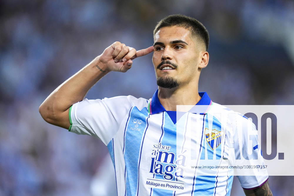 Chupe of Malaga CF celebrates a goal during the Spanish league, LaLiga EA Sports, football match played between Malaga CF and RC Deportivo at La Rosaleda stadium on August 24, 2026, in Malaga, Spain. Malaga CF V RC Deportivo - LaLiga EA Sports - ZUMAa181 20260824_zaa_a181_133