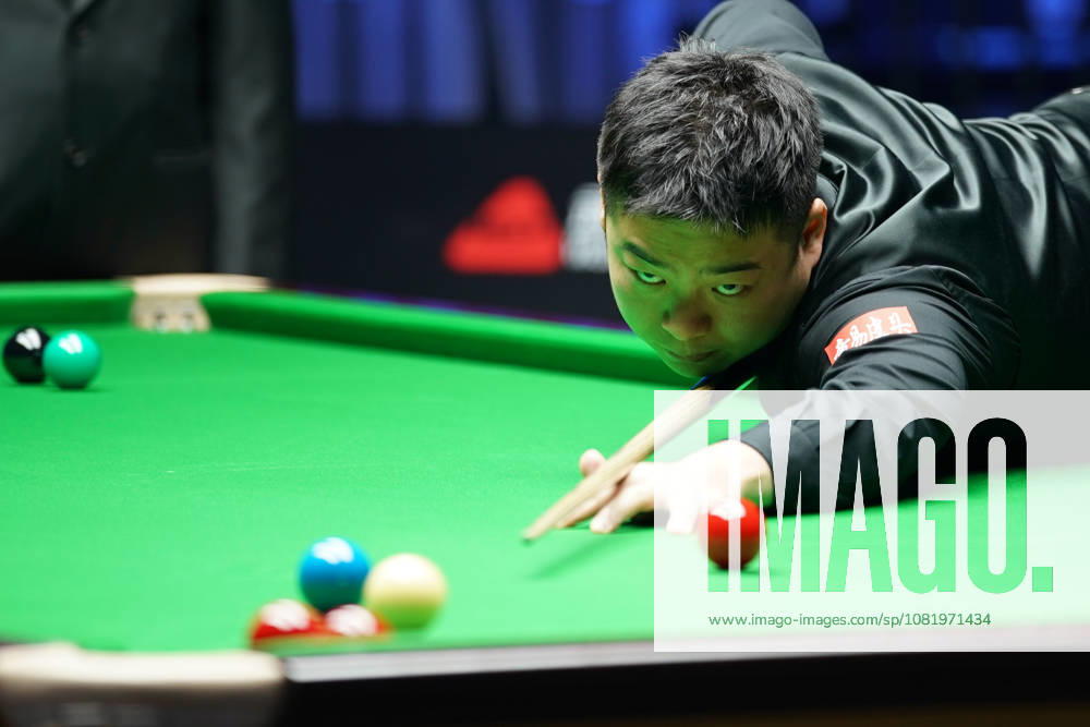 Pang Junxu of China plays a shot in the third round match against Shaun Murphy of England on day 3 of Wuhan Open 2026 at the Optics Valley Gymnasium of Huazhong University of Science and Technology on August 25, 2026 in Wuhan, Hubei Province of China.