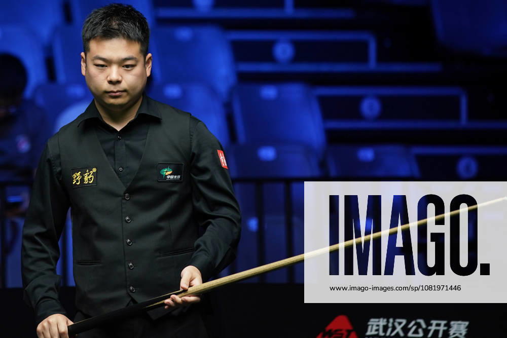 Pang Junxu of China reacts in the third round match against Shaun Murphy of England on day 3 of Wuhan Open 2026 at the Optics Valley Gymnasium of Huazhong University of Science and Technology on August 25, 2026 in Wuhan, Hubei Province of China.