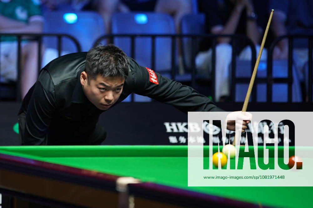Pang Junxu of China reacts in the third round match against Shaun Murphy of England on day 3 of Wuhan Open 2026 at the Optics Valley Gymnasium of Huazhong University of Science and Technology on August 25, 2026 in Wuhan, Hubei Province of China.