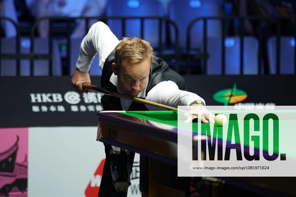 Ali Carter of England plays a shot in the third round match against Kyren Wilson of England on day 3 of Wuhan Open 2026 at the Optics Valley Gymnasium of Huazhong University of Science and Technology on August 25, 2026 in Wuhan, Hubei Province of China.