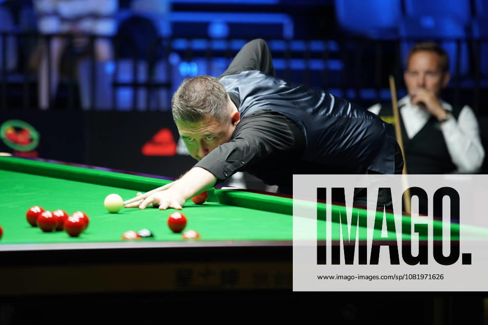 Kyren Wilson of England plays a shot in the third round match against Ali Carter of England on day 3 of Wuhan Open 2026 at the Optics Valley Gymnasium of Huazhong University of Science and Technology on August 25, 2026 in Wuhan, Hubei Province of China.