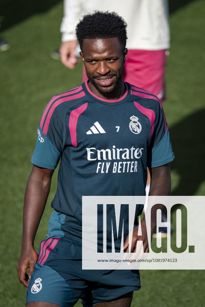 Real Madrid training session Vinicius Junior of Real Madrid CF is seen training with his teammates during the training session ahead of their LaLiga EA Sports football match against Real Sociedad at Ciudad Real Madrid on August 25, 2026 in Madrid, Spain. Madrid Ciudad Real Madrid Madrid Spain