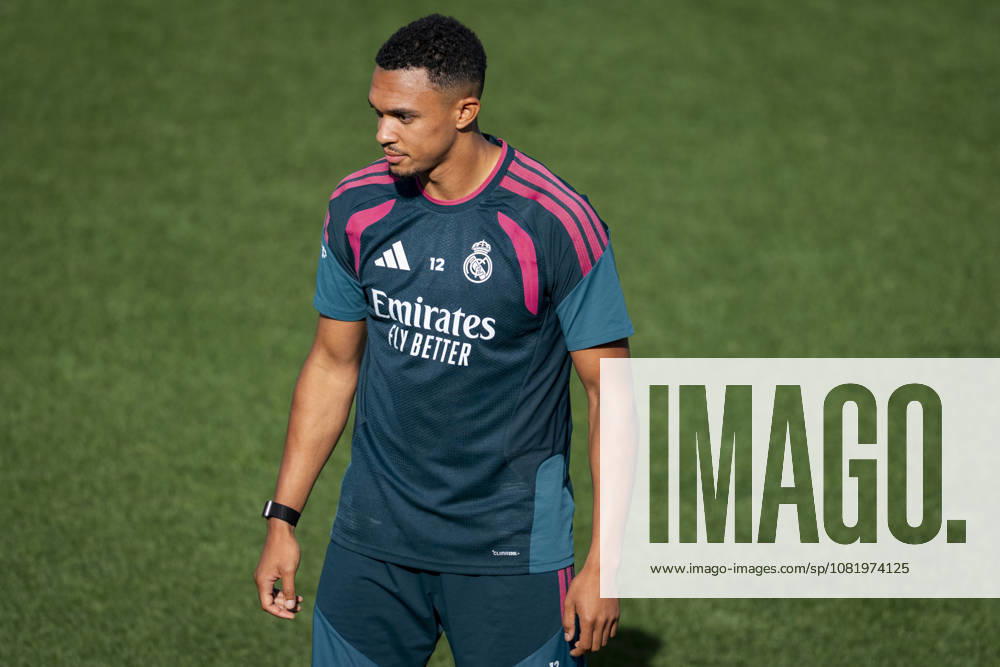 Real Madrid training session Trent Alexander-Arnold of Real Madrid CF is seen training with his teammates during the training session ahead of their LaLiga EA Sports football match against Real Sociedad at Ciudad Real Madrid on August 25, 2026 in Madrid, Spain. Madrid Ciudad Real Madrid Madrid Spain