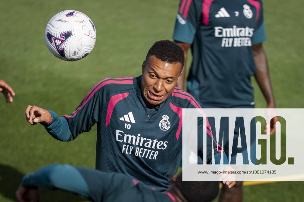 Real Madrid training session Kylian Mbappe of Real Madrid CF is seen training with his teammates during the training session ahead of their LaLiga EA Sports football match against Real Sociedad at Ciudad Real Madrid on August 25, 2026 in Madrid, Spain. Madrid Ciudad Real Madrid Madrid Spain