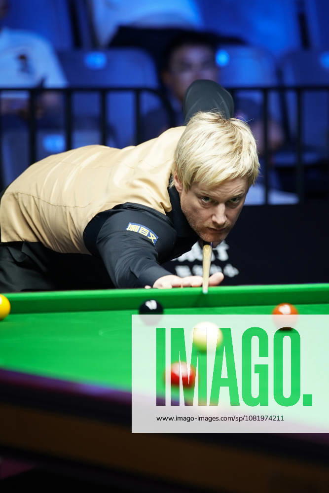 Neil Robertson of Australia plays a shot in the third round match against Hossein Vafaei of Iran on day 3 of Wuhan Open 2026 at the Optics Valley Gymnasium of Huazhong University of Science and Technology on August 25, 2026 in Wuhan, Hubei Province of China.