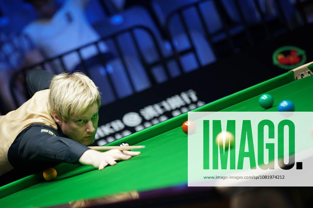 Neil Robertson of Australia plays a shot in the third round match against Hossein Vafaei of Iran on day 3 of Wuhan Open 2026 at the Optics Valley Gymnasium of Huazhong University of Science and Technology on August 25, 2026 in Wuhan, Hubei Province of China.