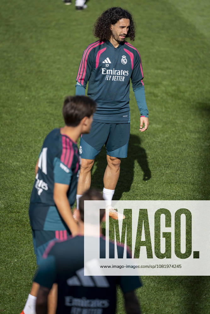 Real Madrid training session Marc Cucurella of Real Madrid CF is seen training with his teammates during the training session ahead of their LaLiga EA Sports football match against Real Sociedad at Ciudad Real Madrid on August 25, 2026 in Madrid, Spain. Madrid Ciudad Real Madrid Madrid Spain