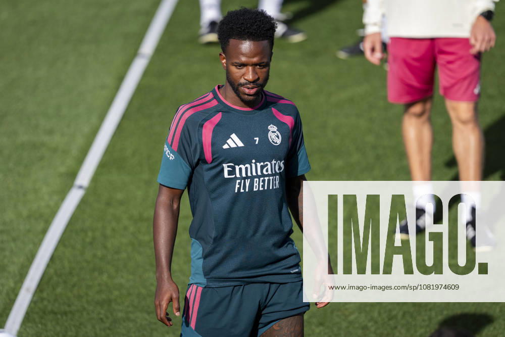 Real Madrid training session Vinicius Junior of Real Madrid CF is seen training with his teammates during the training session ahead of their LaLiga EA Sports football match against Real Sociedad at Ciudad Real Madrid on August 25, 2026 in Madrid, Spain. Madrid Ciudad Real Madrid Madrid Spain