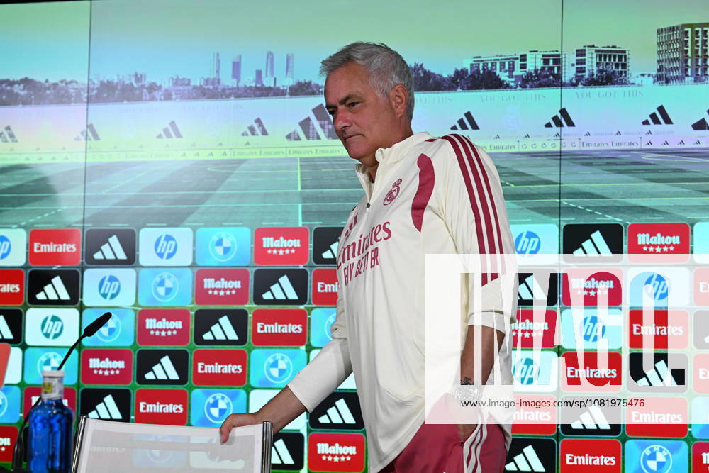 Real Madrid head coach Jose Mourinho MADRID, SPAIN - AUGUST 25: Real Madrid head coach Jose Mourinho attends the press conference, PK, Pressekonferenz at the Valdebebas training complex in Madrid, Spain, on August 25, 2026. The team completed their final training session at the facility ahead of their upcoming opening match of the La Liga season against Real Sociedad. Burak Akbulut Anadolu Madrid Spain. Editorial use only. Please get in touch for any other usage.