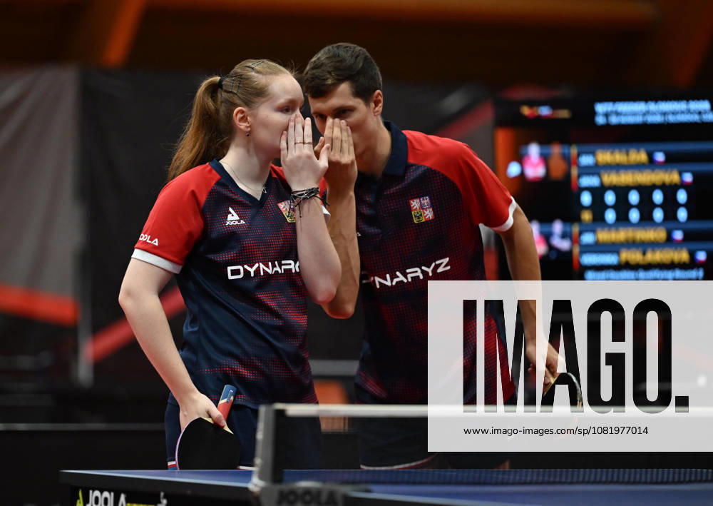 Second round of qualification mixed doubles of Table tennis, Tischtennis during the WTT Feeder Olomouc, Czech Republic, August 25, 2026. Pictured Veronika Polakova, Jiri Martinko of Czech Republic. (CTKxPhoto LudekxPerina) CTKPhotoP2026082502846 CTKPhotoP2026082502846
