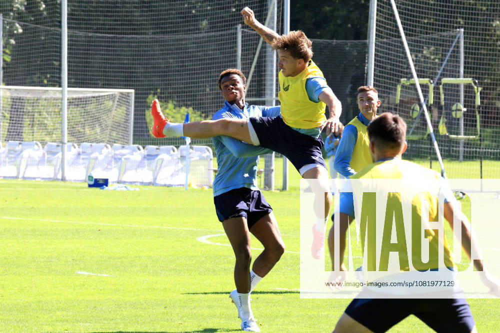 GER, Soccer, 2. Bundesliga, 2026–2027 season, Sportforum, Hertha BSC, Training: Mads Pedersen (Hertha BSC Berlin 66), Farid Alfa Ruprecht (Hertha BSC Berlin 20), 2. Bundesliga. DFB and DFL regulations prohibit any use of photographs as image sequences and or quasi-video. Berlin Sportforum, Berlin, Germany