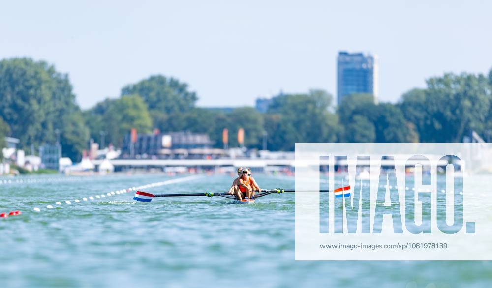AMSTERDAM - Ymkje Clevering, Nika Johanna Vos, Linn van Aanholt and Tinka Offereins before the heats of the women s coxless four on the second day of the World Rowing Championships at the Bosbaan in the Amsterdam Forest. IRIS VAN DEN BROEK ANP ANPxSportx IVx 566244521 originalFilename: 566244521