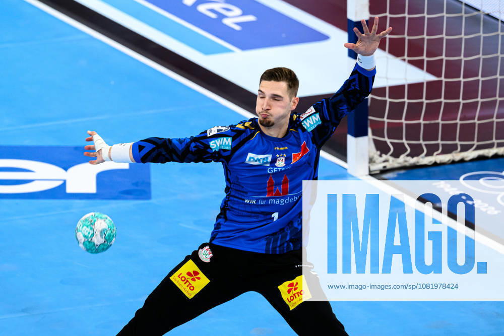 Munich HBL Super Cup 2026 SC Magdeburg, Fuechse Berlin, Goaltender Dominik Kuzmanovic, SC Magdeburg, Munich, SAP Garden, Bavaria, Germany