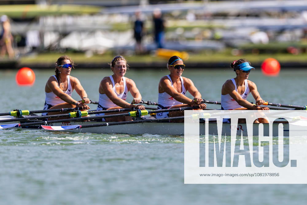World Rowing Championships AMSTERDAM, NL - AUGUST 25: Milla Massemin, Violaine Aernoudts, Margaux Bailleul and Claire Bove of France during World Rowing Championships at Bosbaan on August 25, 2026 in Amsterdam, Netherlands. Amsterdam Bosbaan Netherlands Content not available for redistribution in The Netherlands directly or indirectly through any third parties.