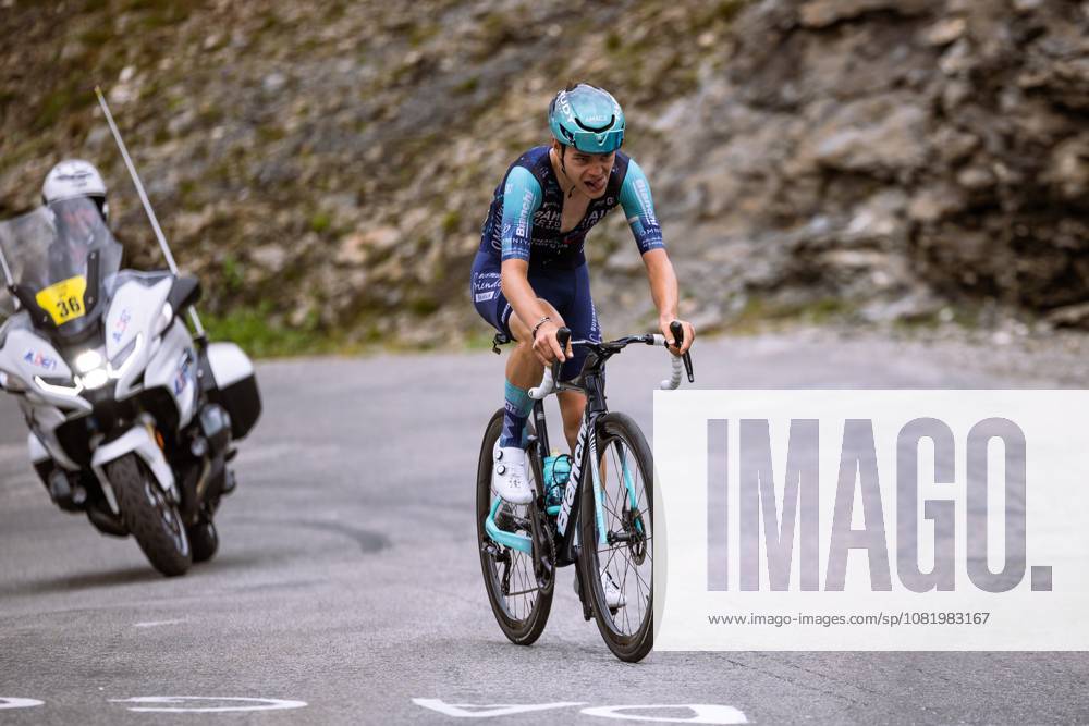 TOUR DE L AVENIR ETAPE 6 ARRIVEE AU COL DE LISERAN A VAL D ISERE PHOTOPQR LE DAUPHINE Louise RAYMOND ; Val-d Isère ; 25 08 2026 ; Val d Isère (Savoie) le 25 août 2026. Tour de l Avenir. Etape 6 avec l arrivée au col de l Iseran. Sur notre photo : Kasper BORREMANS, vainqueur. Photo: Le Dauphiné Libéré Louise Raymond - - Châtillon-sur-Cluses – Val d’Isère, 25 August 2026 — Riders compete during the sixth stage of the Tour de l’Avenir, a 149-kilometre mountain stage finishing at the Col de l’Iseran, at an altitude of 2,770 metres. Val-d Isère Savoie Rhône-Alpes France