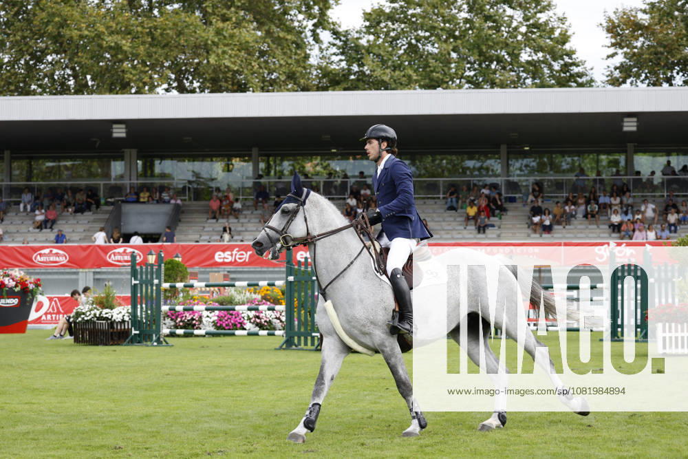 Gijon International Show Jumping Competition -CSI2* - August 25, 2026 Nuno Tiago Gomes rides on Korado de Baudignies during the Faults & Times Jumping CSI 2* at Las Mestas on August 25, 2026 in Gijon, Spain Gijon Asturias Spain