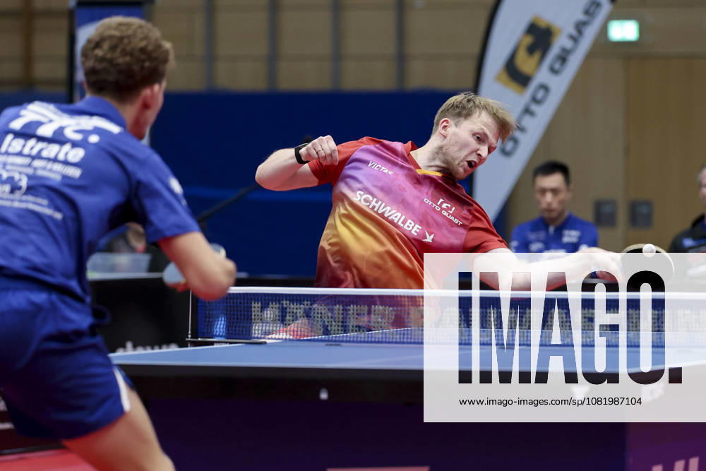 Andrei Teodor Istrate of TTC RhoenSprudel Fulda Maberzell and Benedikt Duda of TTC Schwalbe Bergneustadt battle for the ball during the Men s Table Tennis Bundesliga match between TTC Schwalbe Bergneustadt and TTC RhoenSprudel Fulda Maberzell, Burstenhalle on August 25, 2026, in Bergneustadt, Germany Photo by Marco Steinbrenner DeFodi Images Andrei Teodor Istrate of TTC RhoenSprudel Fulda Maberzell and Benedikt Duda of TTC Schwalbe Bergneustadt battle for the ball during the 1st Men’s Table Tennis Bundesliga match between TTC Schwalbe Bergneustadt and TTC RhoenSprudel Fulda Maberzell at the Burstenhalle on August 25, 2026, in Bergneustadt, Germany. Photo by Marco Steinbrenner, DeFodi Images. Photo by Marco Steinbrenner, DeFodi Images