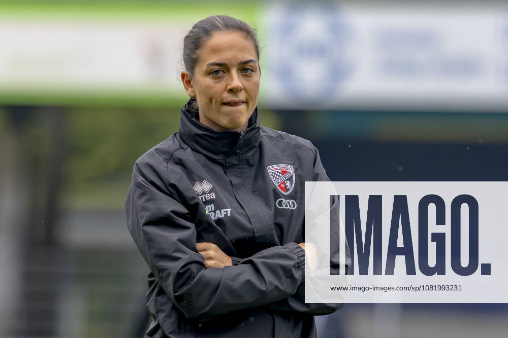 Burghausen, Germany, August 25, 2026; Toto Cup (Bavarian State Cup) 2026–2027, Round of 16: SV Wacker Burghausen vs. FC Ingolstadt 04. Pictured: FCI coach Sabrina Wittmann at the Flatbuy Stadium in Bavaria.
