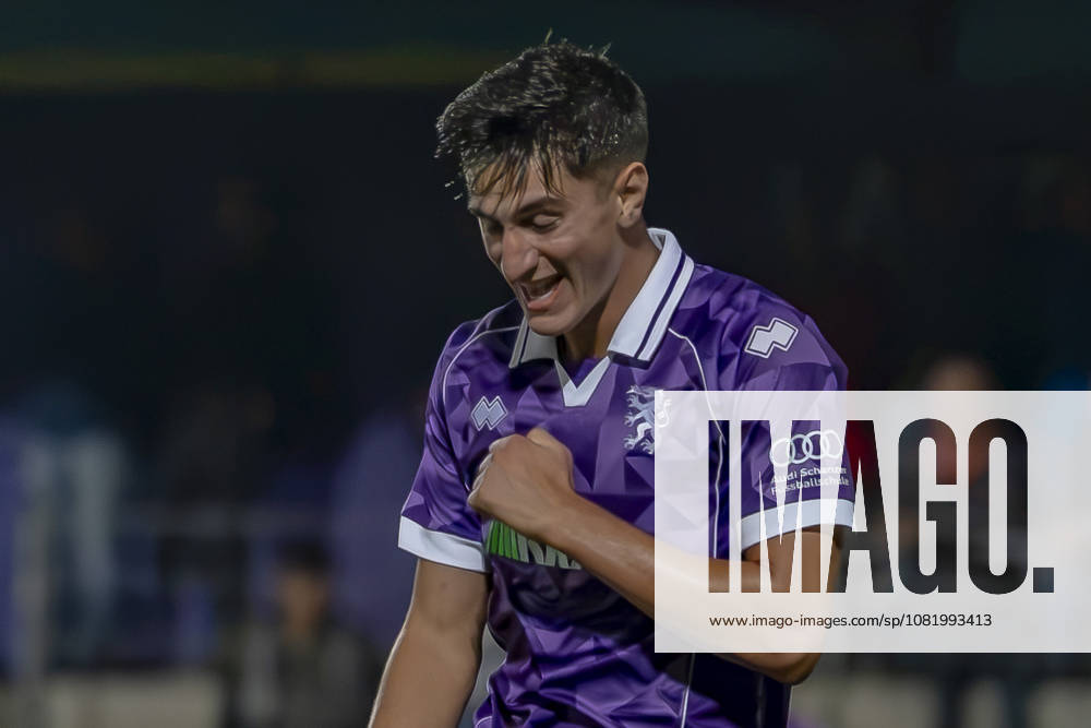Burghausen, Germany, August 25, 2026, Toto Cup, 2026–2027 Bavarian State Cup, Round of 16: SV Wacker Burghausen vs. FC Ingolstadt 04. Pictured: Goal scorer Emre Gül Guel of FCI celebrates after scoring the 0–4 goal at flatbuy Stadium Bayern.