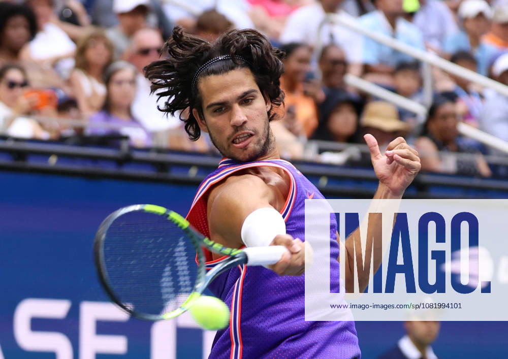 CARLOS ALCARAZ of Spain during the match in the first round mixed doubles of US Open with S. Williams of USA against E. Routliffe of New Zealand and L. Glasspool of Great Britain. New York, USA. New York City USA - ZUMAc278 20260825_zsp_c278_027