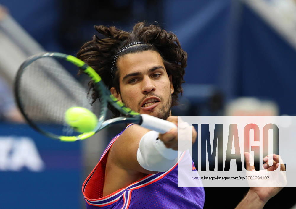 CARLOS ALCARAZ of Spain during the match in the first round mixed doubles of US Open with S. Williams of USA against E. Routliffe of New Zealand and L. Glasspool of Great Britain. New York, USA. New York City USA - ZUMAc278 20260825_zsp_c278_029