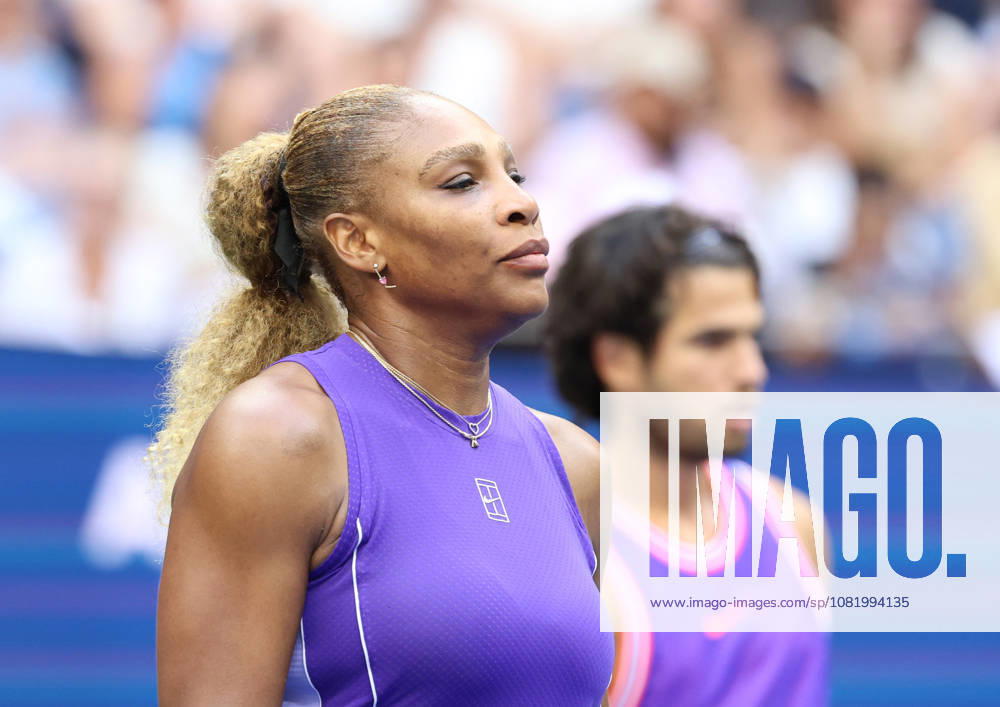 CARLOS ALCARAZ of Spain and SERENA WILLIAMS of USA during the match in the first round mixed doubles of US Open against E. Routliffe of New Zealand and L. Glasspool of Great Britain. New York, USA. New York City USA - ZUMAc278 20260825_zsp_c278_048