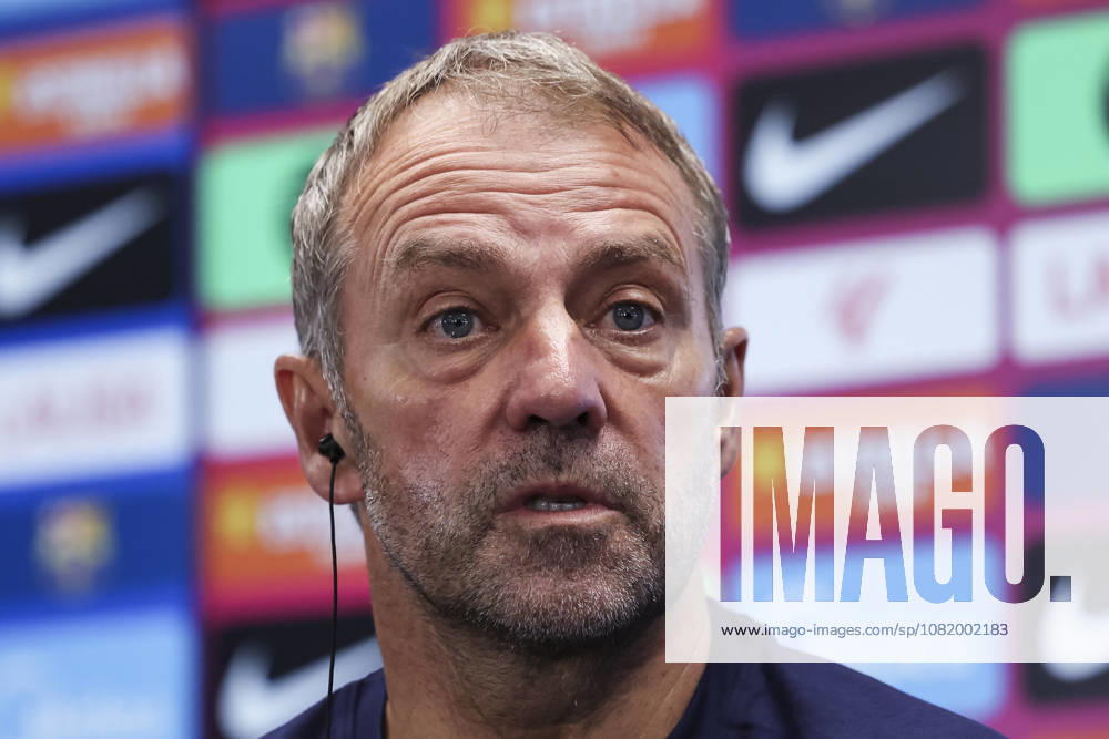 Hansi Flick, head coach of FC Barcelona, Barca attends his press conference, PK, Pressekonferenz during the training day of FC Barcelona ahead the Spanish League, LaLiga EA Sports, football match against Athletic Club at Ciudad Esportiva Joan Gamper on August 26, 2026 in Sant Joan Despi, Barcelona, Spain. FC Barcelona Training And Press Conference - LaLiga EA Sports - ZUMAa181 20260826_zaa_a181_052
