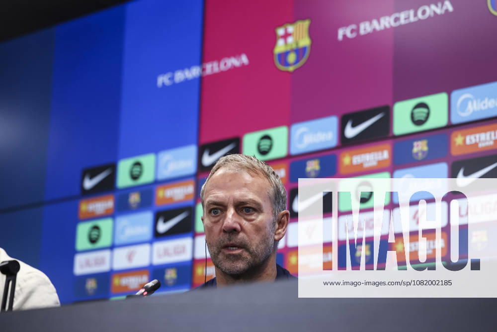 Hansi Flick, head coach of FC Barcelona, Barca attends his press conference, PK, Pressekonferenz during the training day of FC Barcelona ahead the Spanish League, LaLiga EA Sports, football match against Athletic Club at Ciudad Esportiva Joan Gamper on August 26, 2026 in Sant Joan Despi, Barcelona, Spain. FC Barcelona Training And Press Conference - LaLiga EA Sports - ZUMAa181 20260826_zaa_a181_053