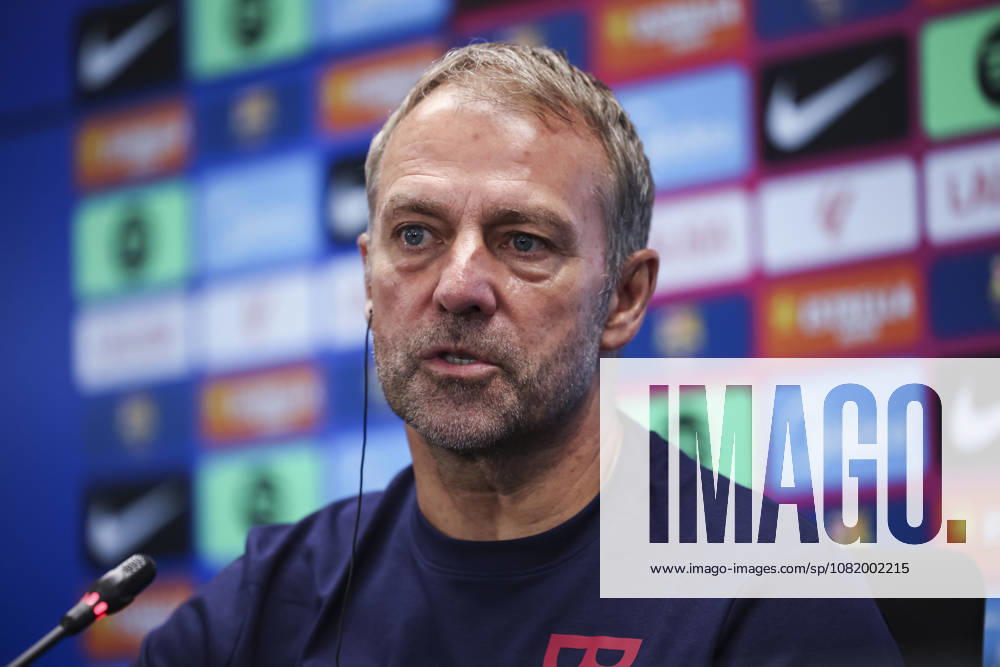 Hansi Flick, head coach of FC Barcelona, Barca attends his press conference, PK, Pressekonferenz during the training day of FC Barcelona ahead the Spanish League, LaLiga EA Sports, football match against Athletic Club at Ciudad Esportiva Joan Gamper on August 26, 2026 in Sant Joan Despi, Barcelona, Spain. FC Barcelona Training And Press Conference - LaLiga EA Sports - ZUMAa181 20260826_zaa_a181_056