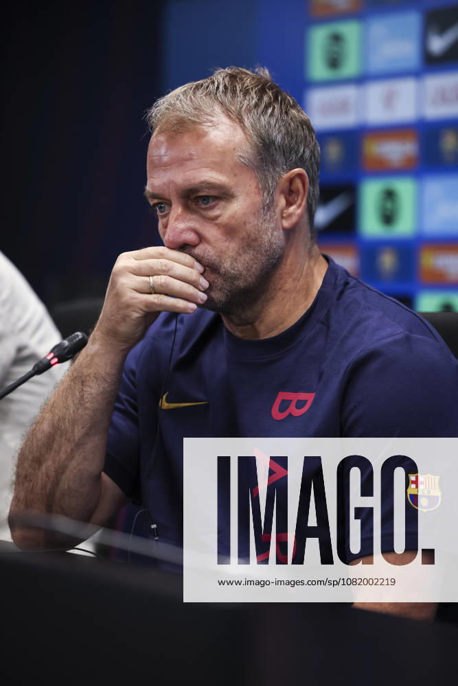 Hansi Flick, head coach of FC Barcelona, Barca attends his press conference, PK, Pressekonferenz during the training day of FC Barcelona ahead the Spanish League, LaLiga EA Sports, football match against Athletic Club at Ciudad Esportiva Joan Gamper on August 26, 2026 in Sant Joan Despi, Barcelona, Spain. FC Barcelona Training And Press Conference - LaLiga EA Sports - ZUMAa181 20260826_zaa_a181_059