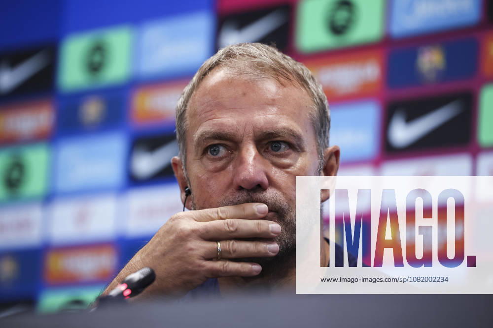Hansi Flick, head coach of FC Barcelona, Barca attends his press conference, PK, Pressekonferenz during the training day of FC Barcelona ahead the Spanish League, LaLiga EA Sports, football match against Athletic Club at Ciudad Esportiva Joan Gamper on August 26, 2026 in Sant Joan Despi, Barcelona, Spain. FC Barcelona Training And Press Conference - LaLiga EA Sports - ZUMAa181 20260826_zaa_a181_064