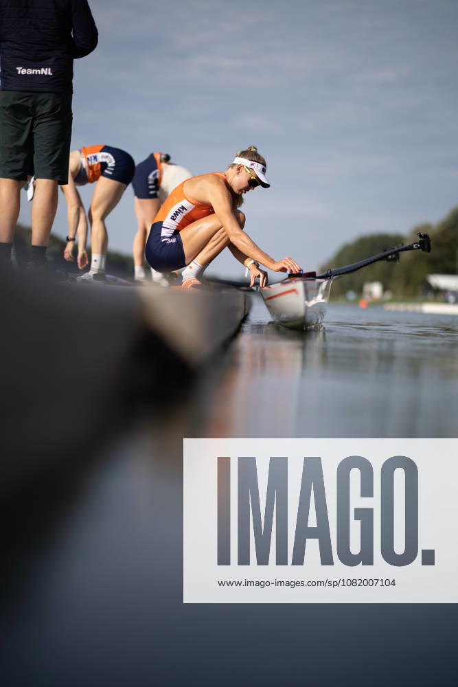 26th August 2026; Bosbaan, Amsterdam, Holland, Netherlands; 2026 World Rowing Championships, Day Three; Netherlands Womens Four (W4-) with Ymkje Clevering, Nika Johanna Vos, Linn van Aanholt and Tinka Offereins boat for practice AnthonyxBenoit