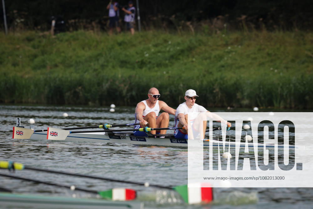 26th August 2026; Bosbaan, Amsterdam, Holland, Netherlands; 2026 World Rowing Championships, Day Three; Semifinal; Great Britain Mens Double Sculls (M2x) with Matthew Haywood and Joshua Knight AnthonyxBenoit