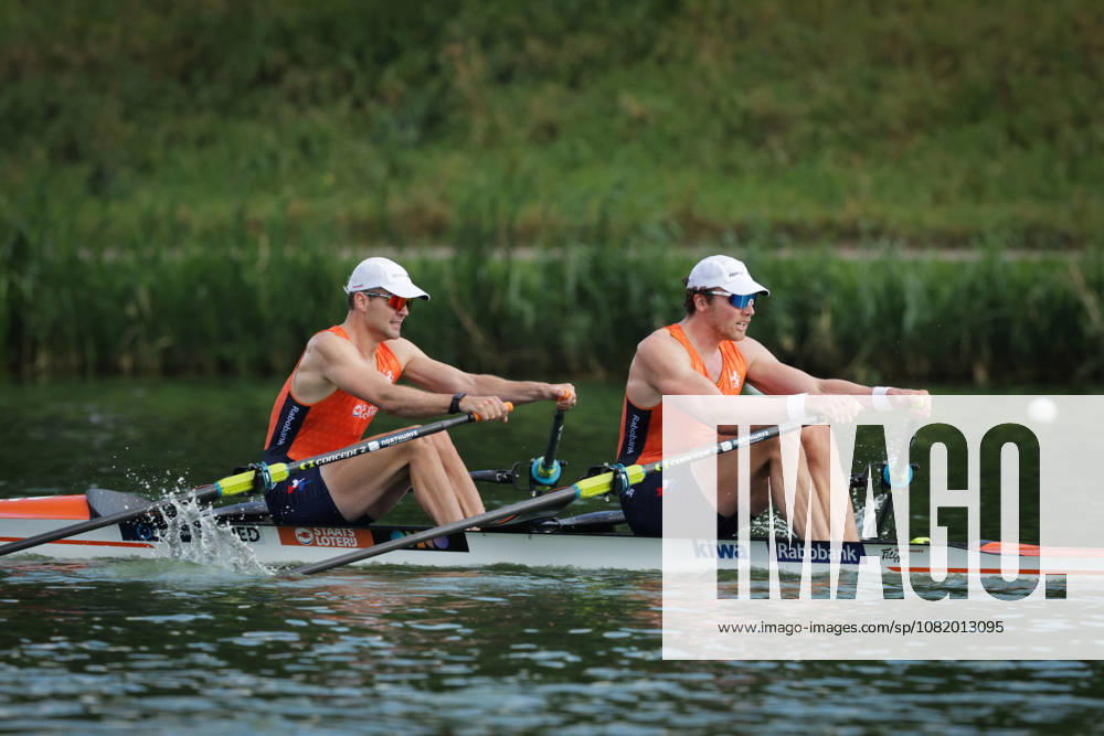 26th August 2026; Bosbaan, Amsterdam, Holland, Netherlands; 2026 World Rowing Championships, Day Three; Semifinal; Netherlands Mens Double Sculls (M2x) with Melvin Twellaar and Simon van Dorp AnthonyxBenoit