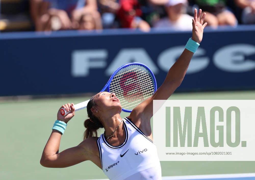 QINWEN ZHENG of China during the match against C, Burel of France in the second round womenÃ¢â‚¬â ¢s qualifying singles of US Open. New York, USA. Zheng 6:1, 7:5. Tennis: US Open - Qinwen Zheng 6:1, 7:5 - ZUMAc278 20260826_zsp_c278_008