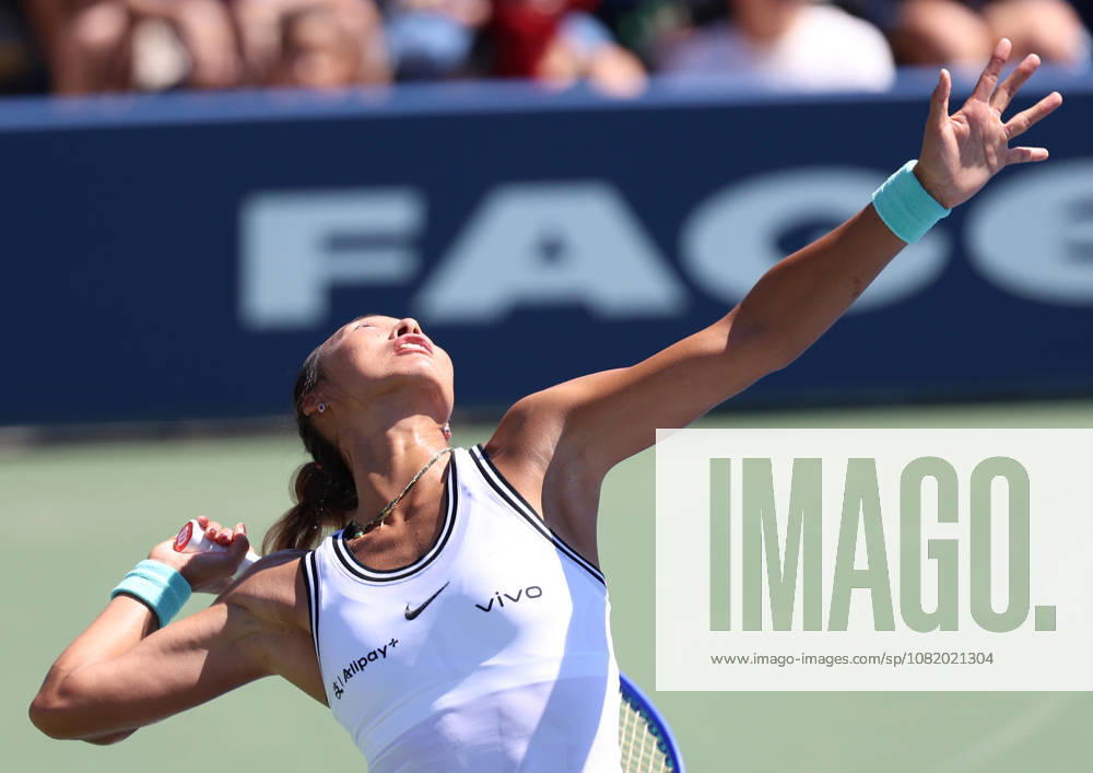QINWEN ZHENG of China during the match against C, Burel of France in the second round womenâ€⠢s qualifying singles of US Open. New York, USA. Zheng 6:1, 7:5. Tennis: US Open - Qinwen Zheng 6:1, 7:5 - ZUMAc278 20260826_zsp_c278_009