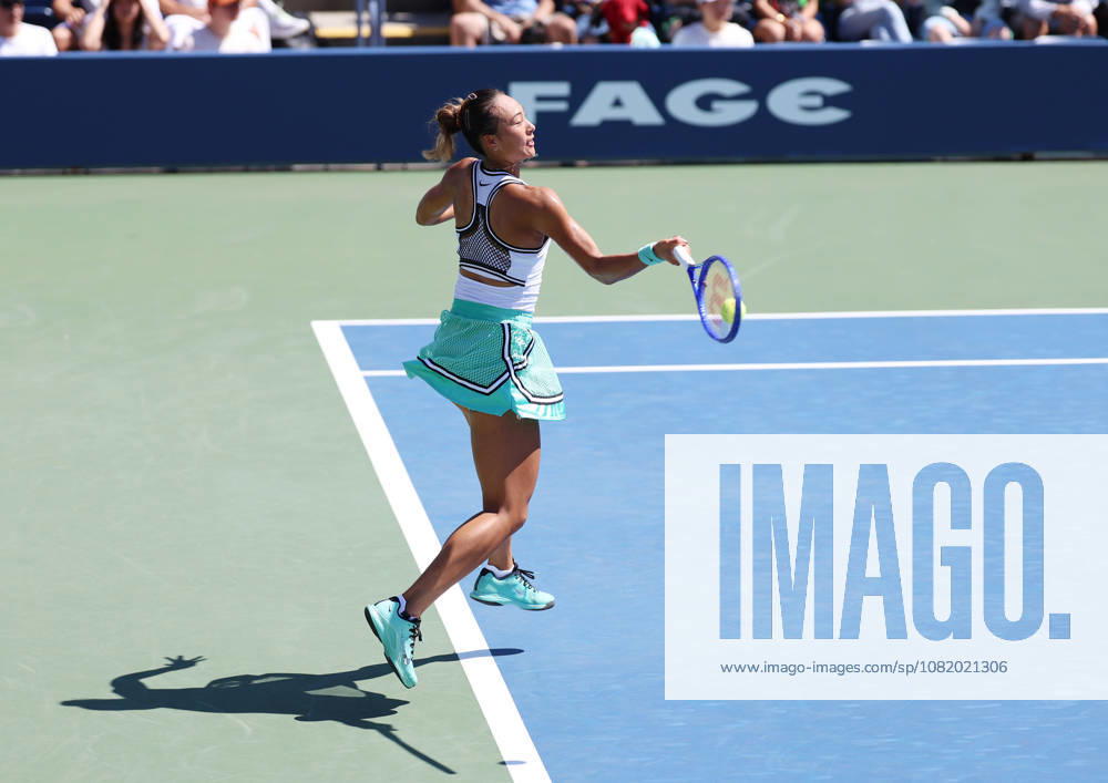 QINWEN ZHENG of China during the match against C, Burel of France in the second round womenÃ¢â‚¬â ¢s qualifying singles of US Open. New York, USA. Zheng 6:1, 7:5. Tennis: US Open - Qinwen Zheng 6:1, 7:5 - ZUMAc278 20260826_zsp_c278_010