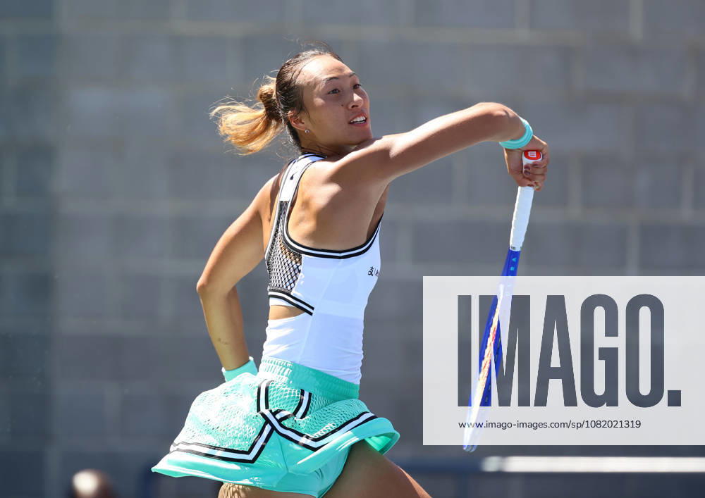 QINWEN ZHENG of China during the match against C, Burel of France in the second round womenâ€⠢s qualifying singles of US Open. New York, USA. Zheng 6:1, 7:5. Tennis: US Open - Qinwen Zheng 6:1, 7:5 - ZUMAc278 20260826_zsp_c278_016