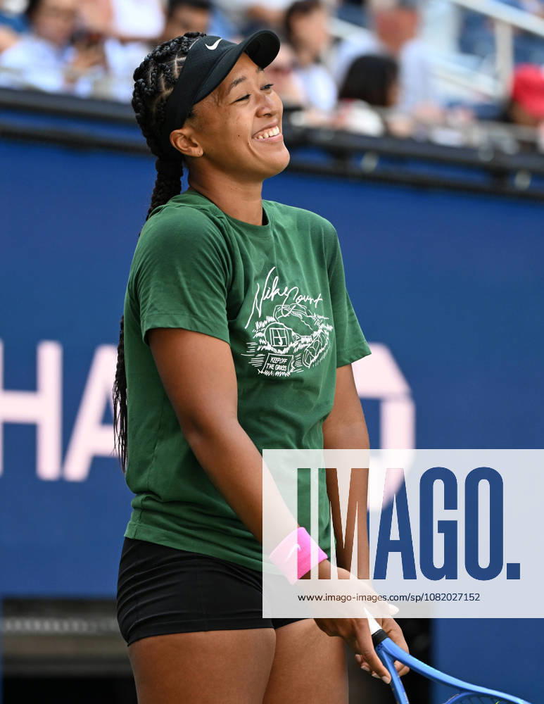 FLUSHING NY- AUGUST 26: Naomi Osaka is seen on the practice court during the 2026 US Open On Arthur Ashe Stadium at the USTA Billie Jean King National Tennis Center on August 26, 2026 in Flushing Queens.