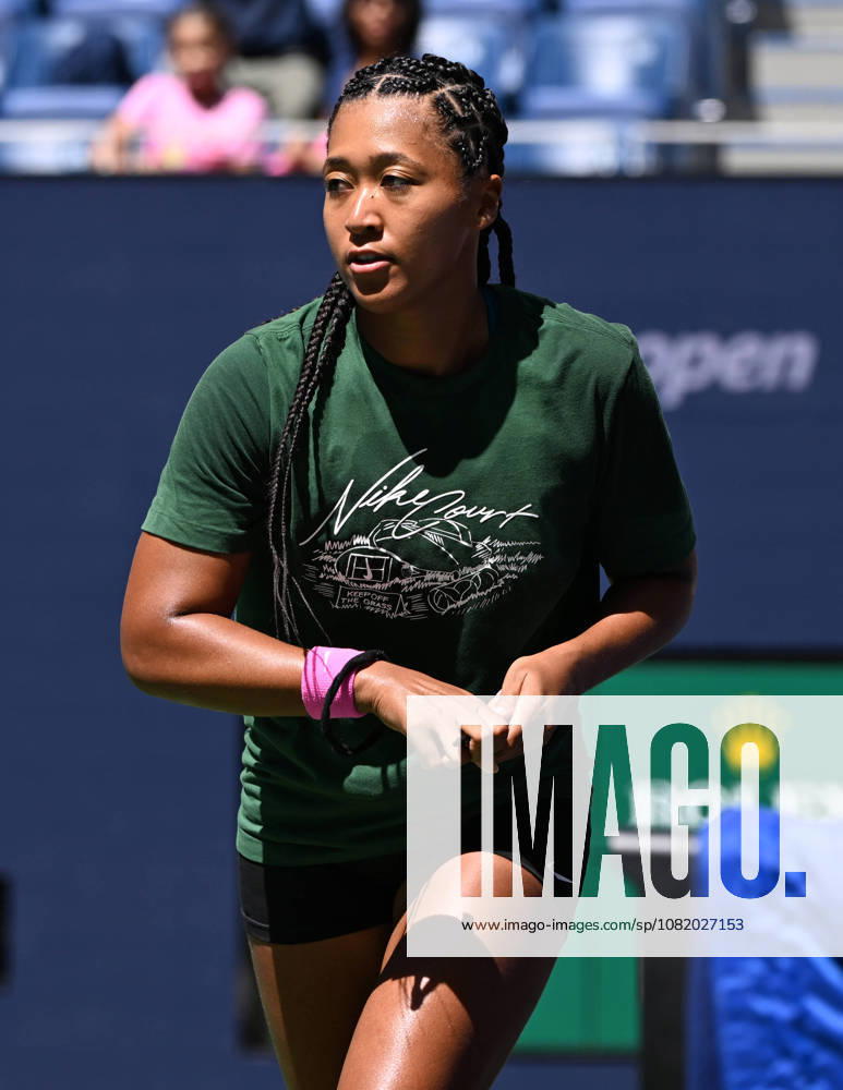 FLUSHING NY- AUGUST 26: Naomi Osaka is seen on the practice court during the 2026 US Open On Arthur Ashe Stadium at the USTA Billie Jean King National Tennis Center on August 26, 2026 in Flushing Queens.
