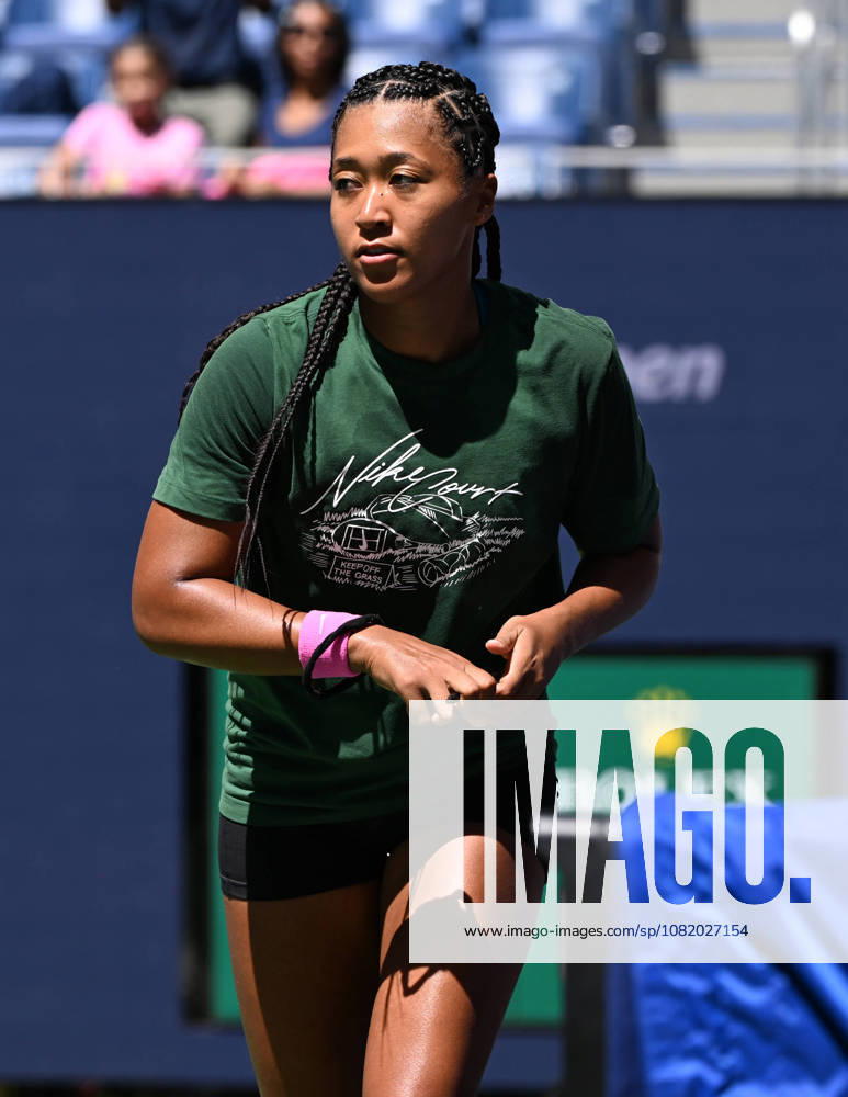 FLUSHING NY- AUGUST 26: Naomi Osaka is seen on the practice court during the 2026 US Open On Arthur Ashe Stadium at the USTA Billie Jean King National Tennis Center on August 26, 2026 in Flushing Queens.