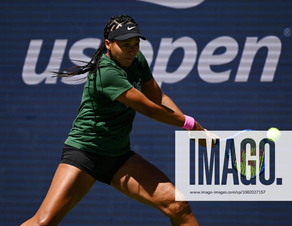 FLUSHING NY- AUGUST 26: Naomi Osaka is seen on the practice court during the 2026 US Open On Arthur Ashe Stadium at the USTA Billie Jean King National Tennis Center on August 26, 2026 in Flushing Queens.