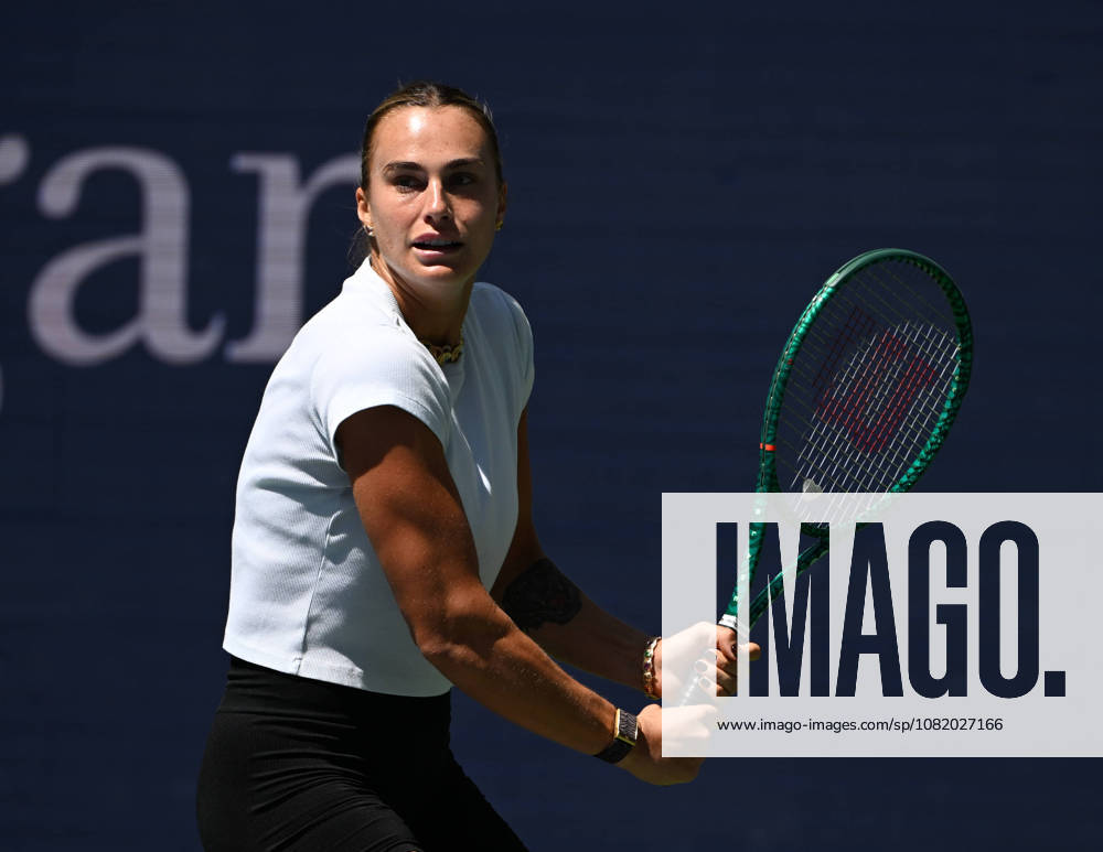 FLUSHING NY- AUGUST 26: Aryna Sabalenka is seen on the practice court during the 2026 US Open On Arthur Ashe Stadium at the USTA Billie Jean King National Tennis Center on August 26, 2026 in Flushing Queens.