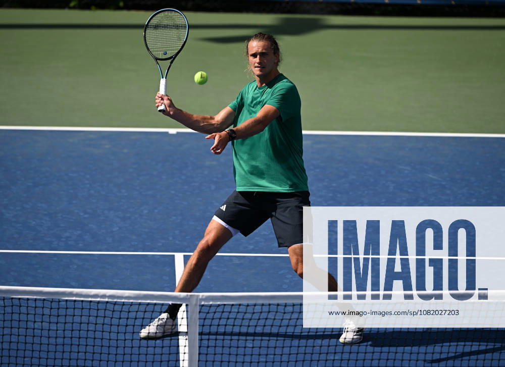 FLUSHING NY- AUGUST 26: Alexander Zverev is seen on the practice court during the 2026 US Open at the USTA Billie Jean King National Tennis Center on August 26, 2026 in Flushing Queens.