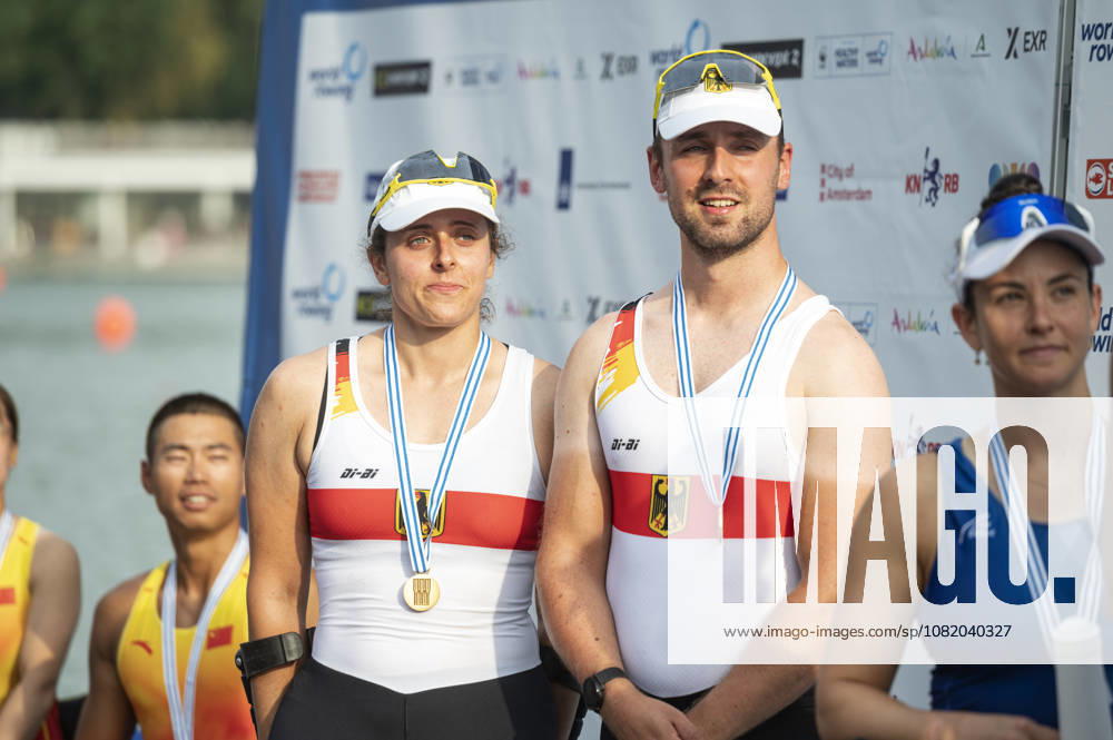 Amsterdam The Netherlands 27th August 2026 2026 World Rowing Championships on the Bosbaan in Amsterdam PR2 Mixed Double Sculls Final A (Final) B Jasmina Bier S Paul Umbach (GER) win gold watersport,